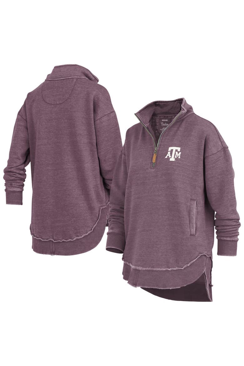 Women's Pressbox Maroon Texas A&M Aggies Northfork Sojourn Poncho Quarter-Zip Sweatshirt, Main, color, Maroon
