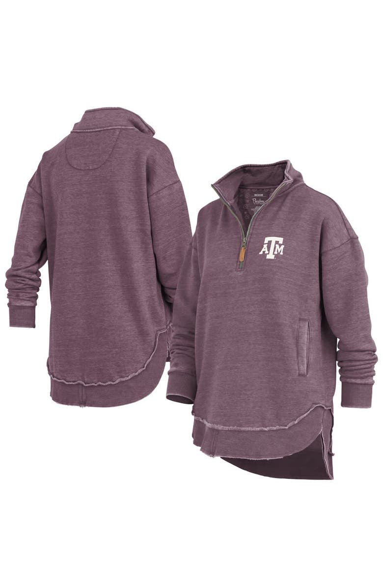 PRESSBOX Women's Pressbox Maroon Texas A&M Aggies Northfork Sojourn Poncho Quarter-Zip Sweatshirt, Main, color,