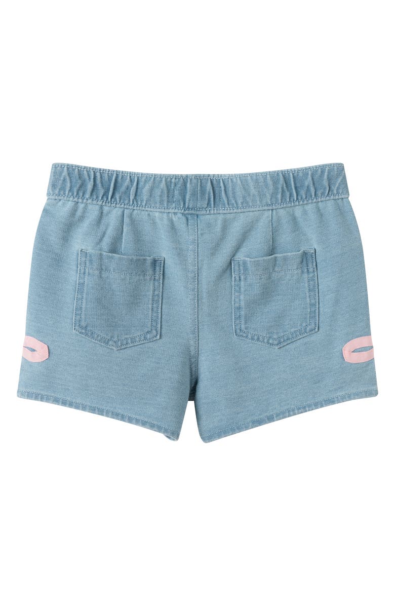 Andy & Evan Kids' Knit Denim Shorts, Alternate, color, Lite Blue Bow