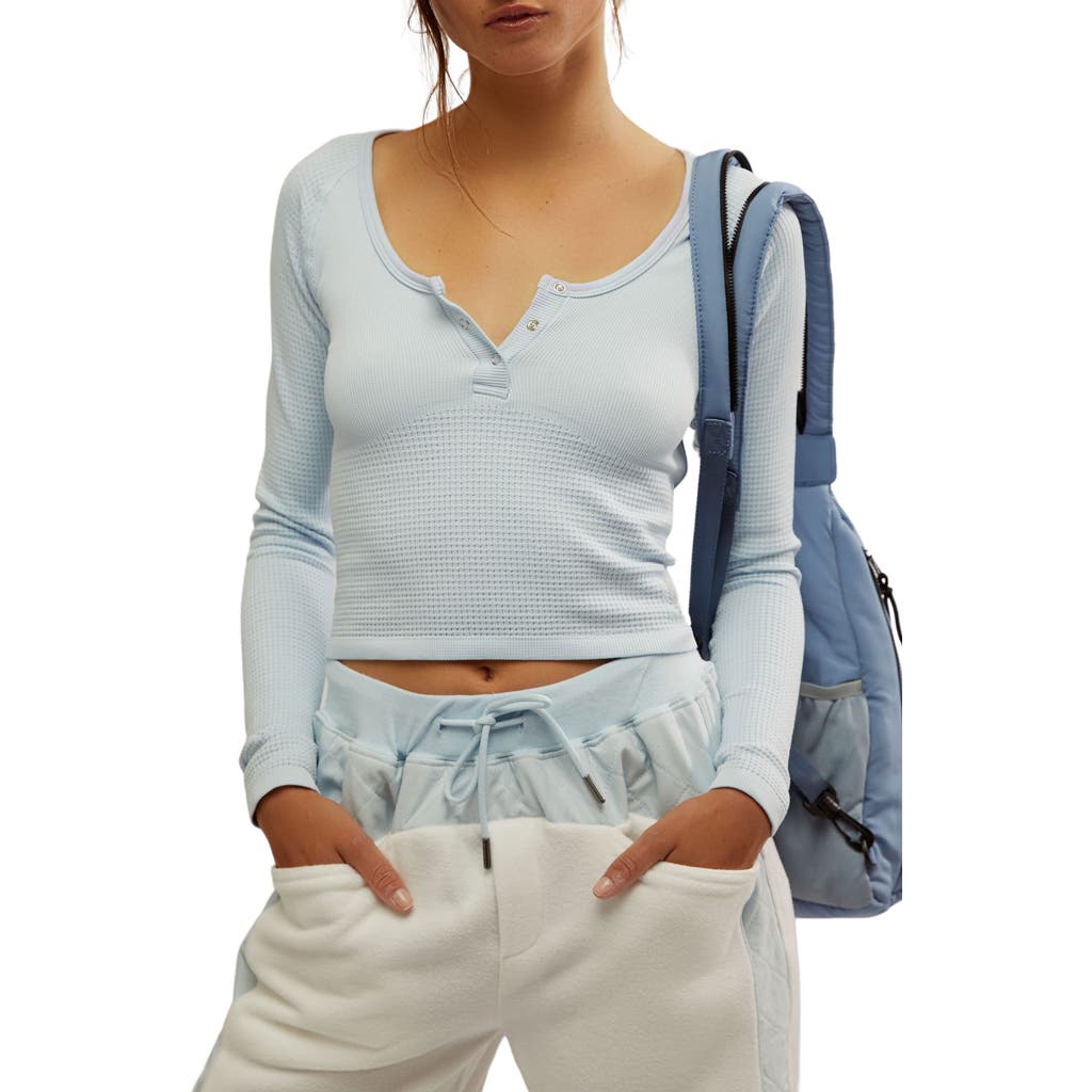 Free People Bail Out Long Sleeve Layer Top In Artic Snow