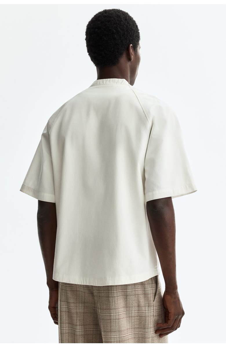 H&M Relaxed Fit Cotton Baseball Shirt, Alternate, color, White/Academy Club House