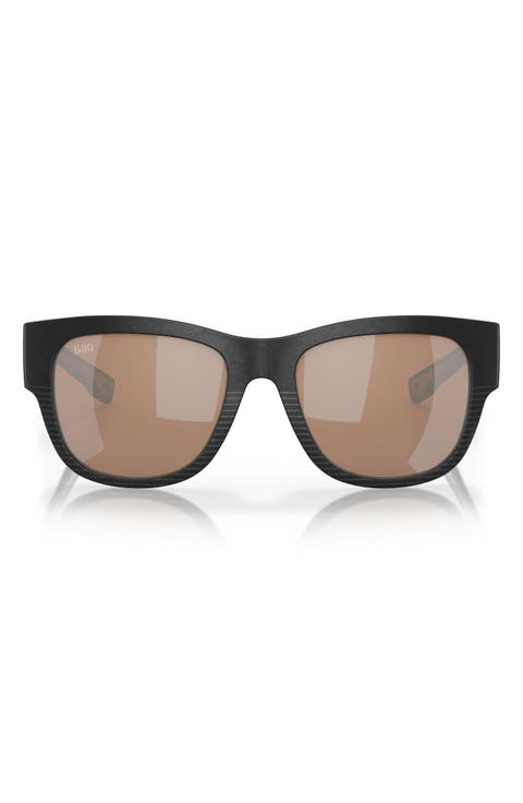 Caleta 55mm Polarized Mirrored Sunglasses