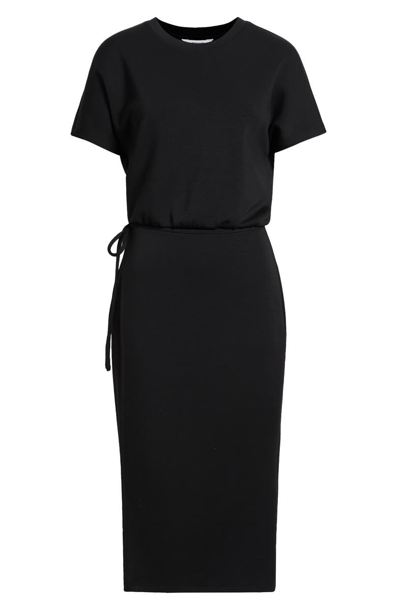 SPANX<sup>®</sup> AirEssentials Tie Waist Midi Dress, Alternate, color, Very Black