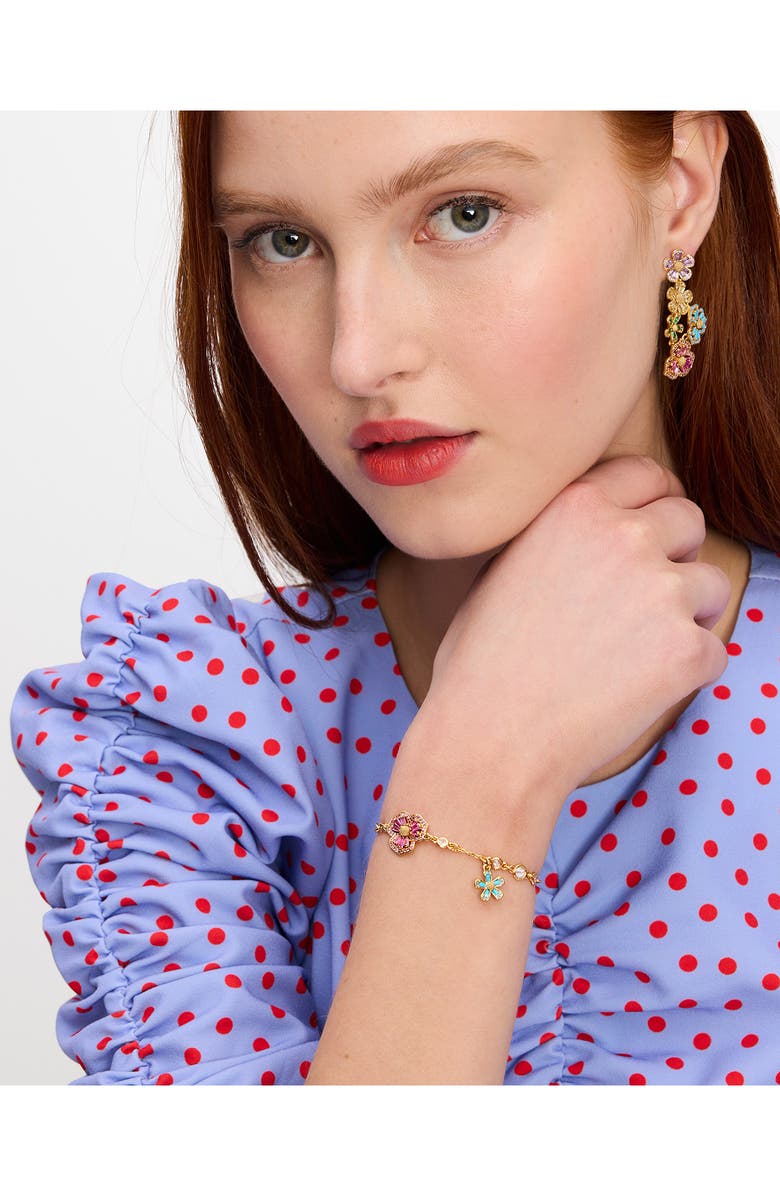 Kate Spade New York fleurette cubic zirconia station bracelet, Alternate, color, Multi