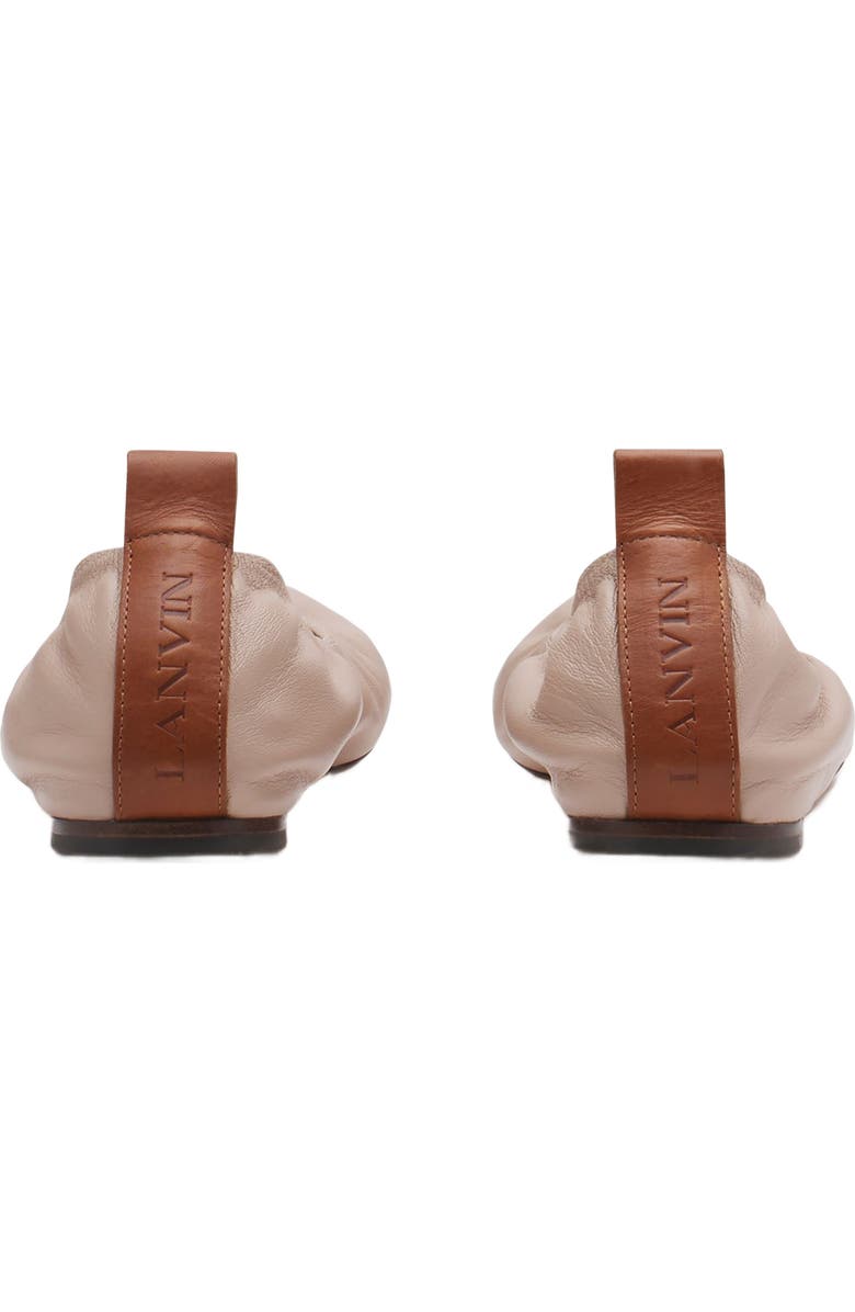 Lanvin THE LEATHER BALLERINA FLAT, Alternate, color, Dark Beige