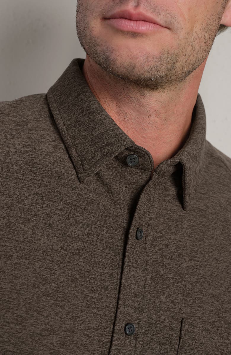 Rhone WFH Knit Button-Up Shirt, Alternate, color, Cafe Noir Heather
