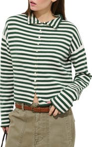 Alex Mill Taylor Stripe Cotton & Cashmere Cardigan