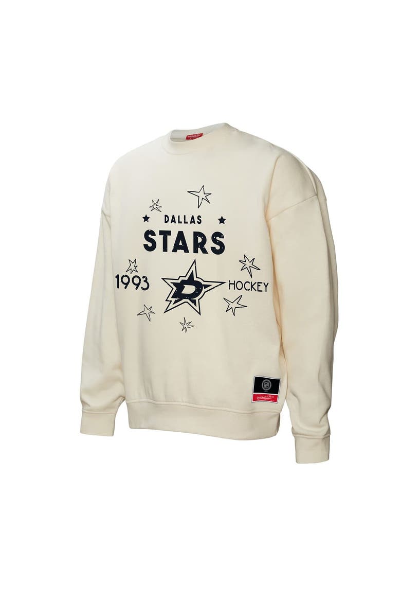 Women's Mitchell & Ness  Cream Dallas Stars Logo 3.0 Pullover Sweatshirt, Alternate, color, Cream