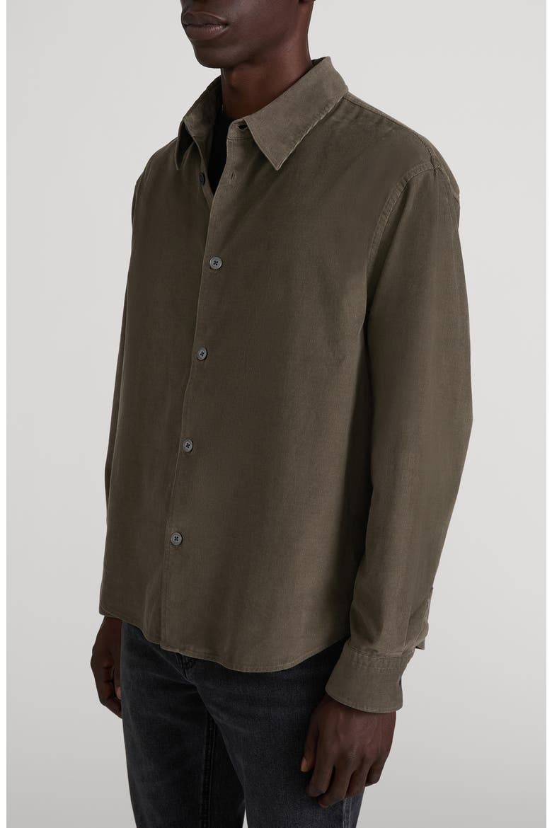 Micro Cord Overshirt, Alternate, color, MUD GREY