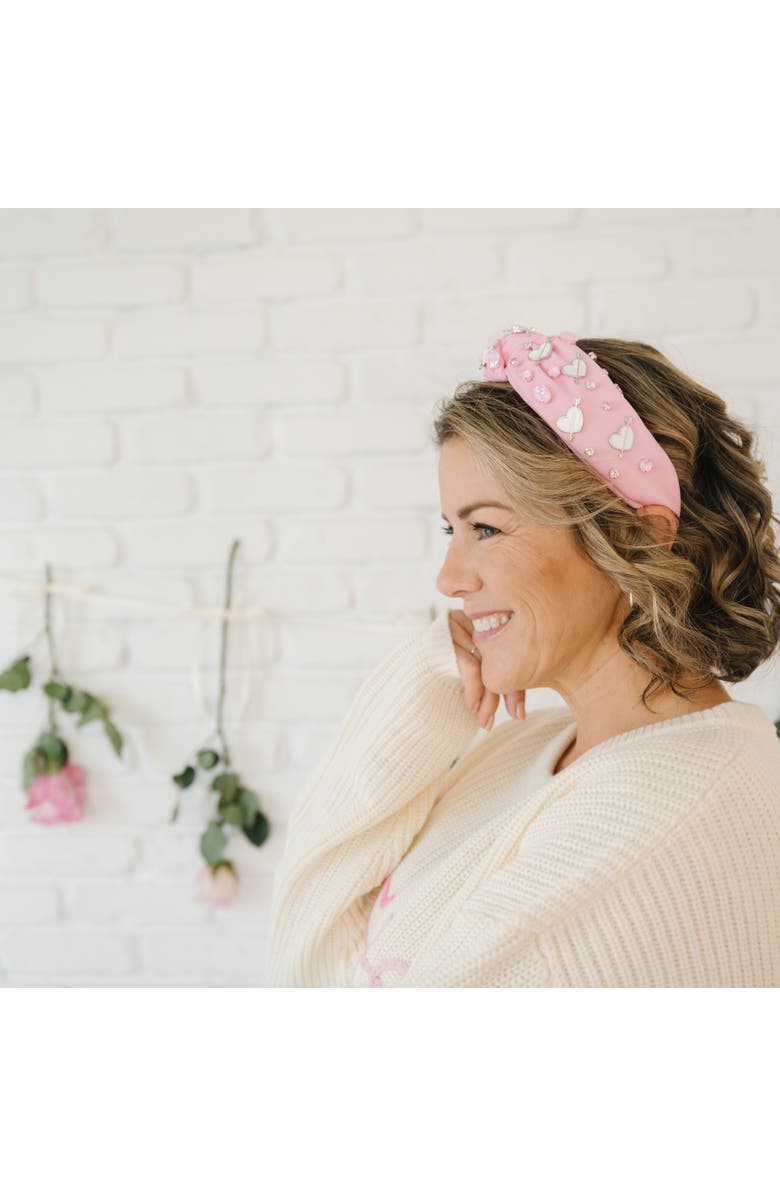 Sweet Wink Pink Valentine's Day Gemstone Women's Headband, Alternate, color, Ballet Pink