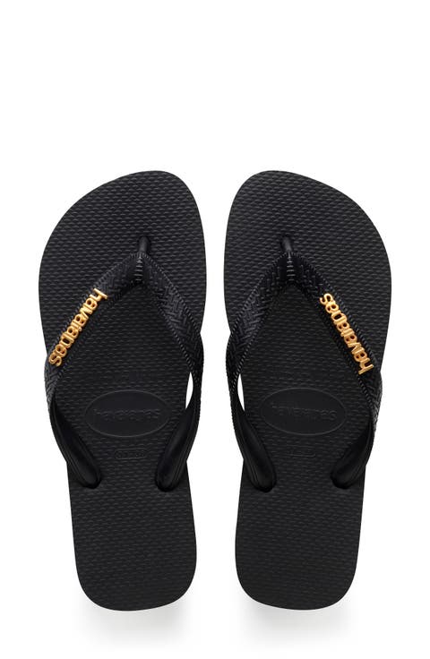 Metallic Logo Flip Flop (Women)