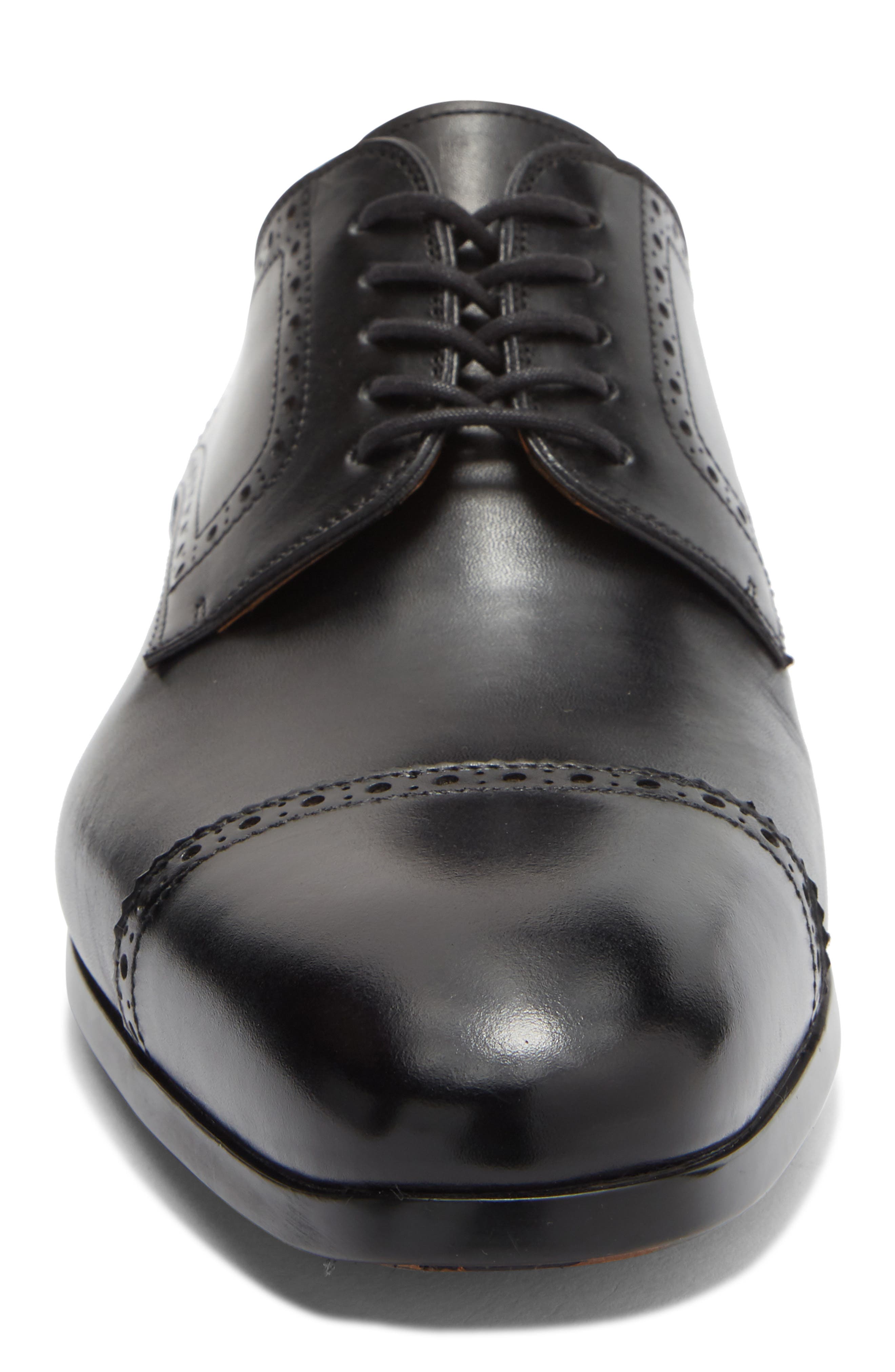 Macsen Brogue Cap Toe Derby, Alternate, color, BLACK