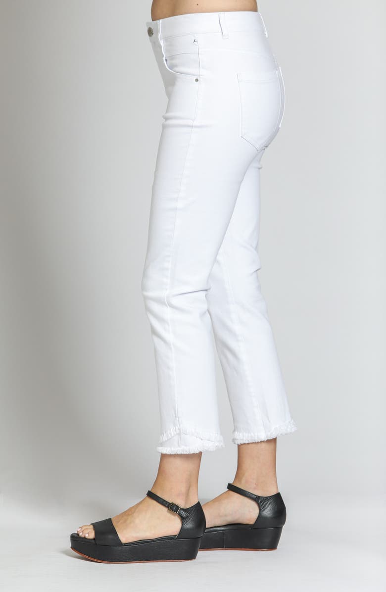 APNY Olivia Double Frayed Mid Rise Ankle Slim Jeans, Alternate, color, White