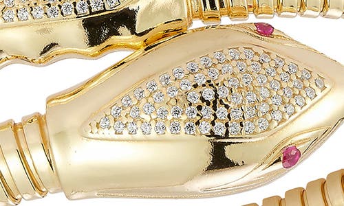 Chloe & Madison Chloe And Madison Pavé Cz Snake Coil Wrap Bracelet In Gold