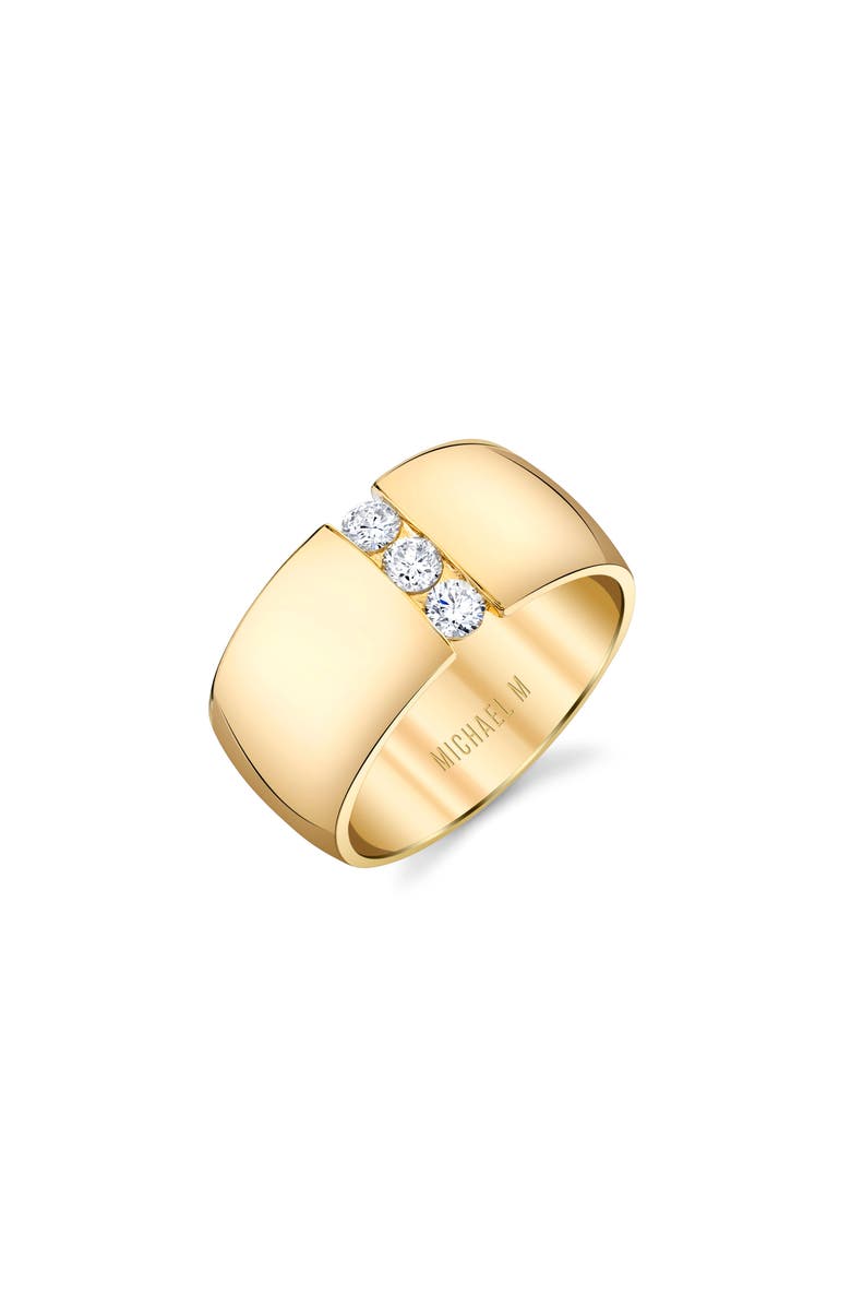 Michael M Orb Diamond Split Cigar Ring, Main, color, Yellow Gold