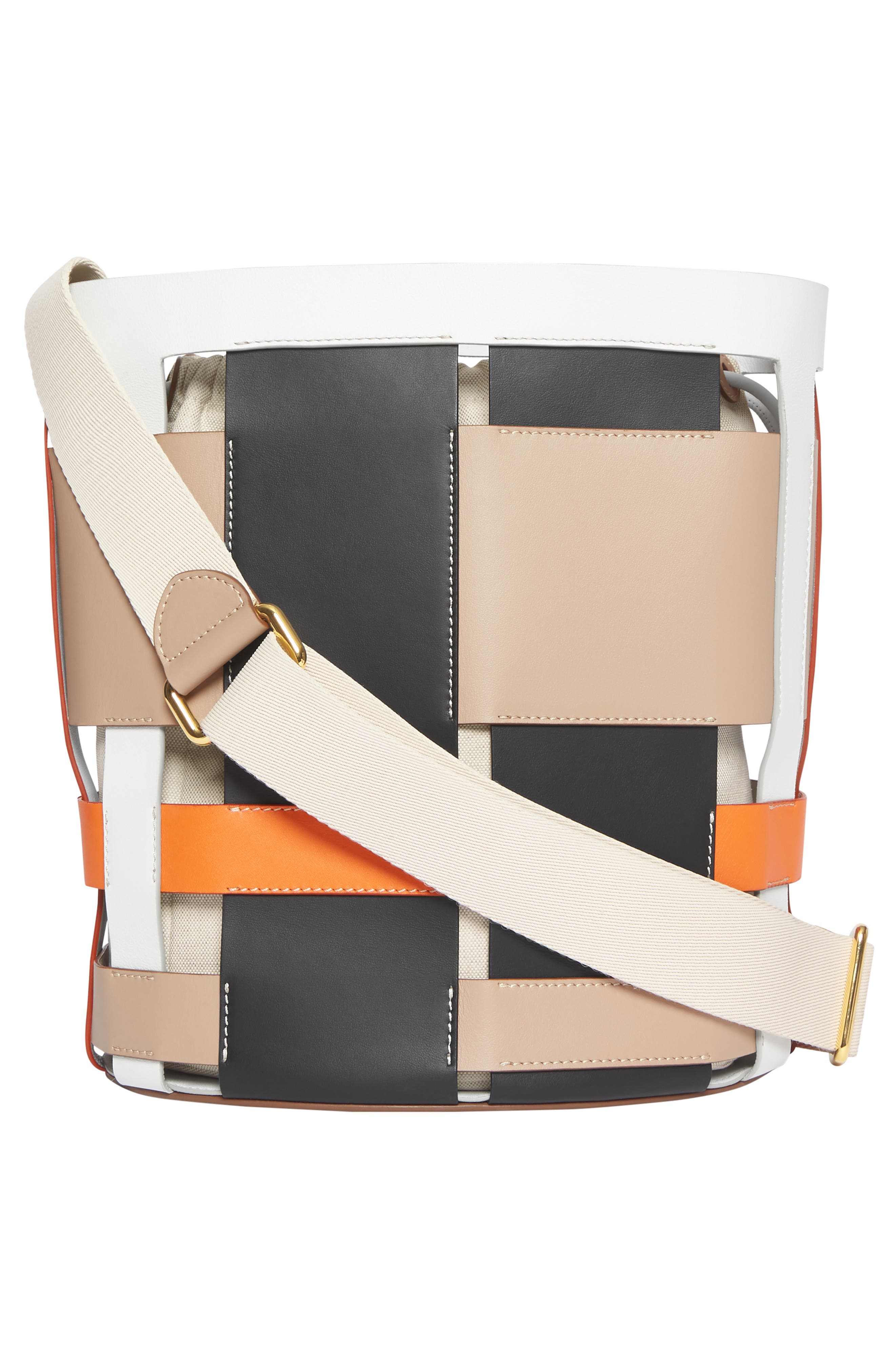 Burberry Small Foster Leather Bucket Bag, Alternate, color, 