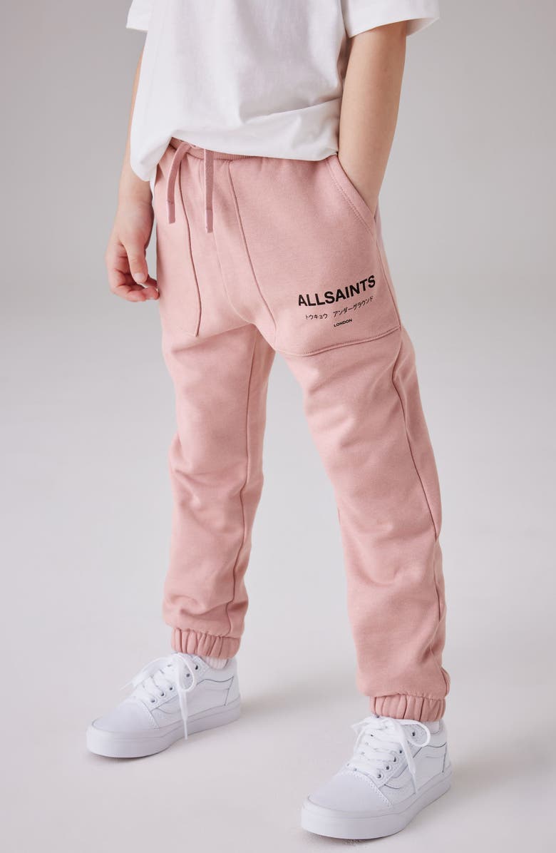 smALLSAINTS by ALLSAINTS Kids' Underground Logo Cotton Joggers, Alternate, color, Pink