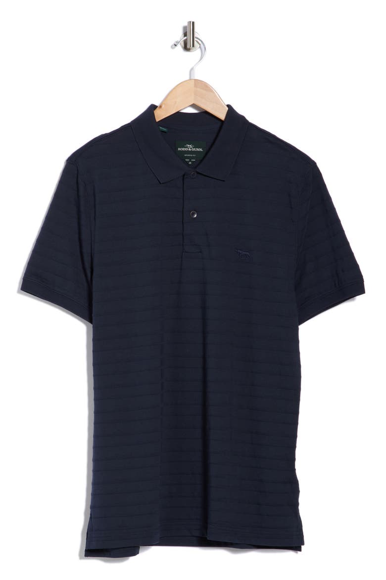 Martains Bay Stripe Cotton Polo, Alternate, color, MIDNIGHT