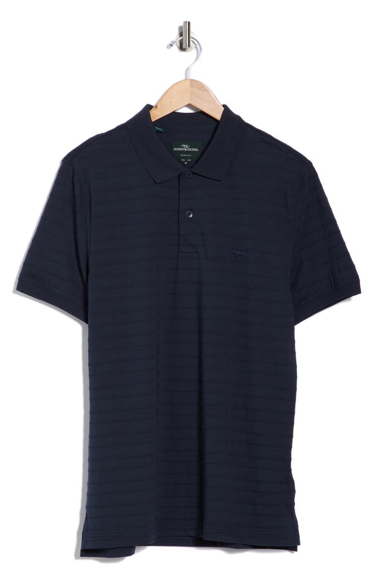Rodd & Gunn Martains Bay Stripe Cotton Polo, Alternate, color, Midnight