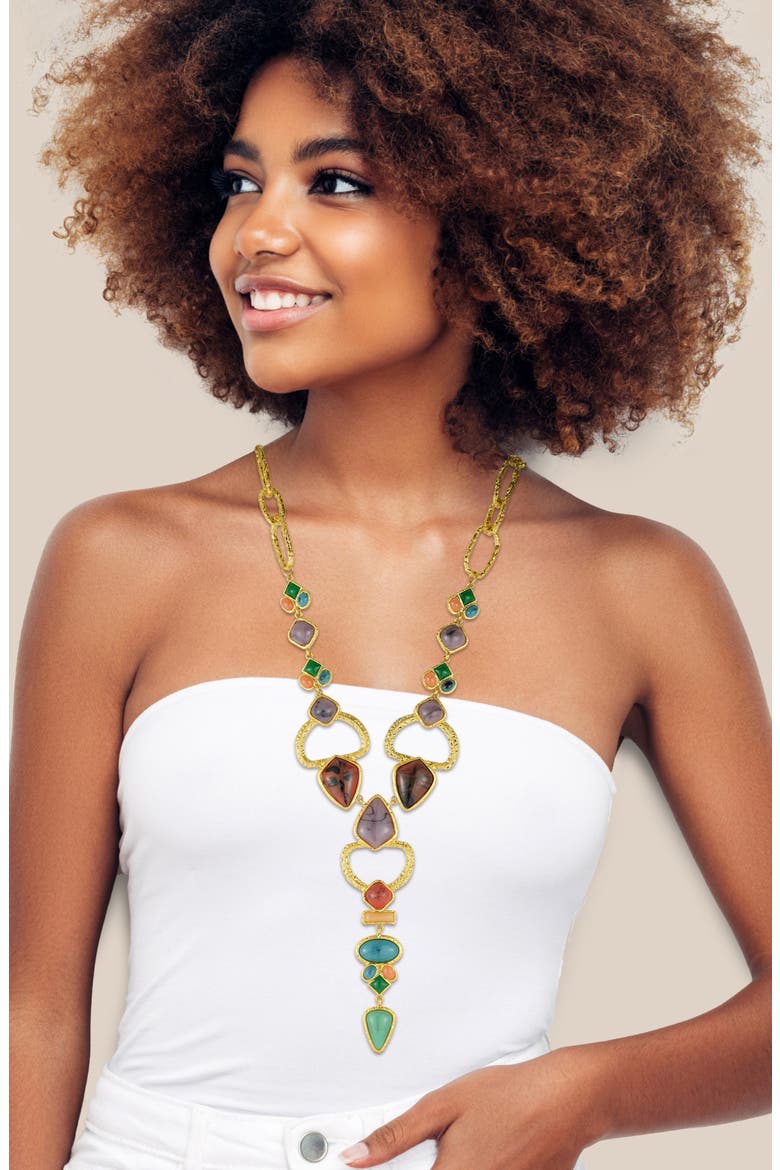 Statement Y-Necklace, Main, color, GOLD
