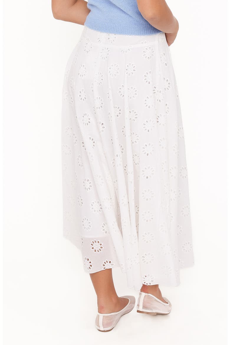 Varia Eyelet Cotton Maxi Skirt, Alternate, color, WHITE