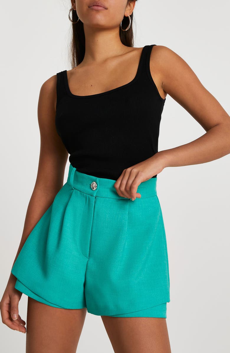 River Island Button Detail Shorts, Alternate, color,