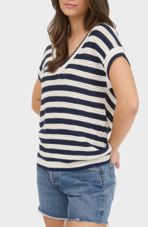 BLU PEPPER BLU PEPPER OPEN STITCH SHORT SLEEVE SWEATER