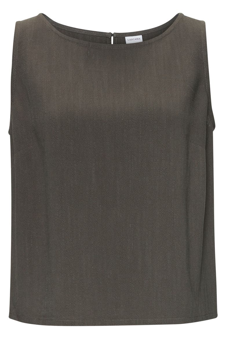 Sleeveless Linen Blouse, Alternate, color, Olive