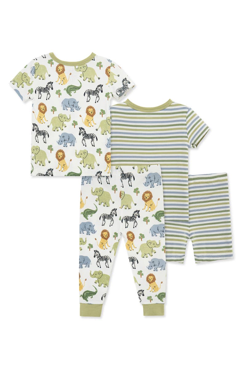 Little Me Safari 4-Piece Pajamas Set, Alternate, color, Green