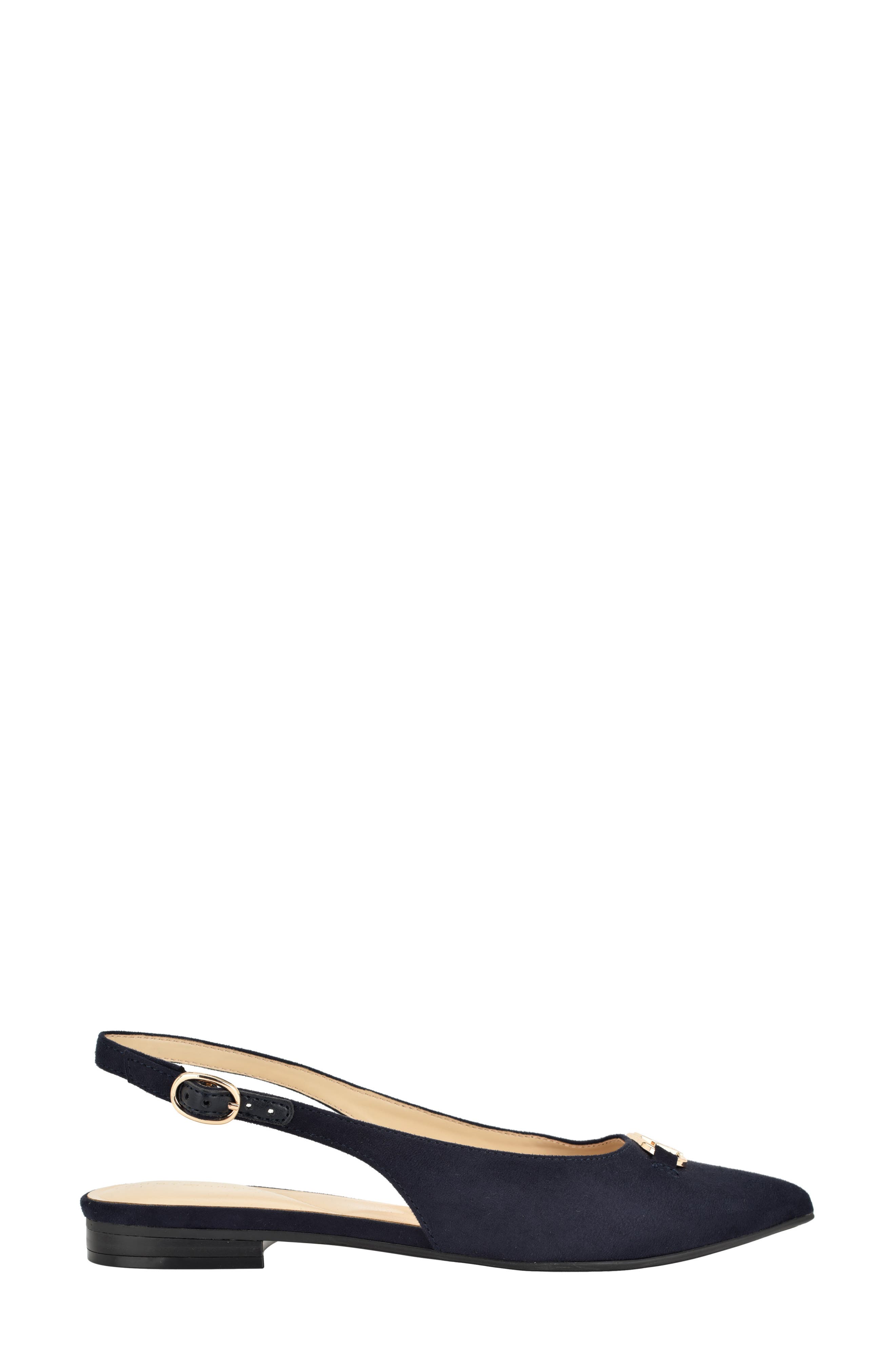 Vesly Pointed Toe Slingback Flat, Alternate, color, MARINE