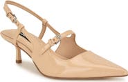 Nine West Amayo Slingback Pointed Toe Kitten Heel Pump