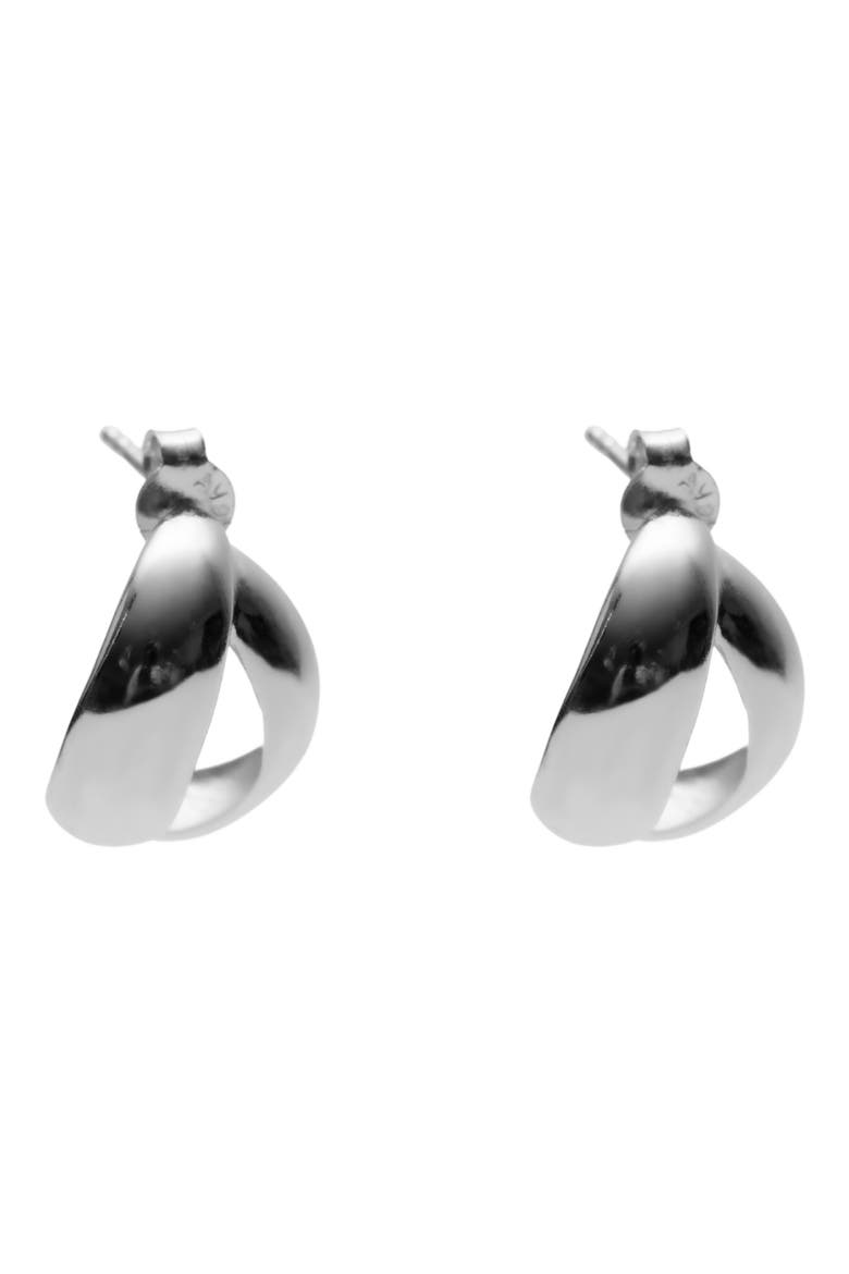Cutout Circle Stud Earrings, Main, color, SILVER