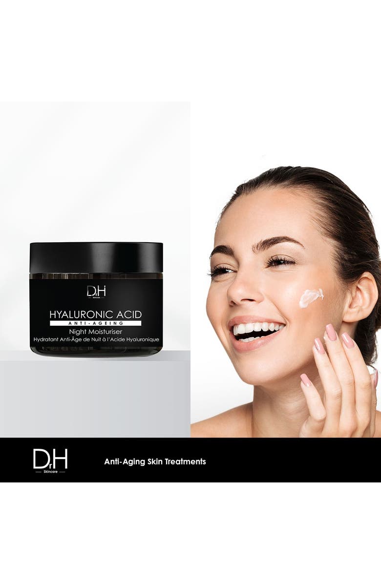 Dr H Hyaluronic Acid Anti-Ageing Night Moisturiser 60ml x 2 Duo Pack, Alternate, color, White