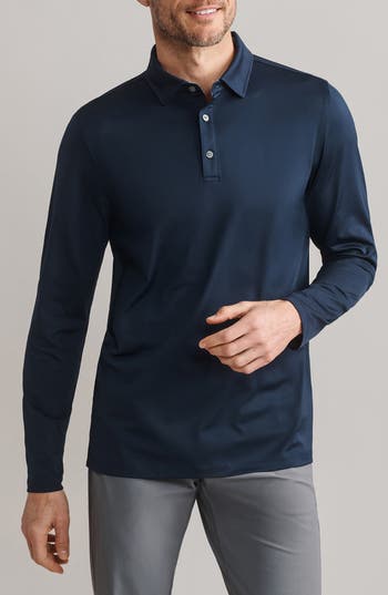 Rhone Gold Sport Long Sleeve Polo In Blue