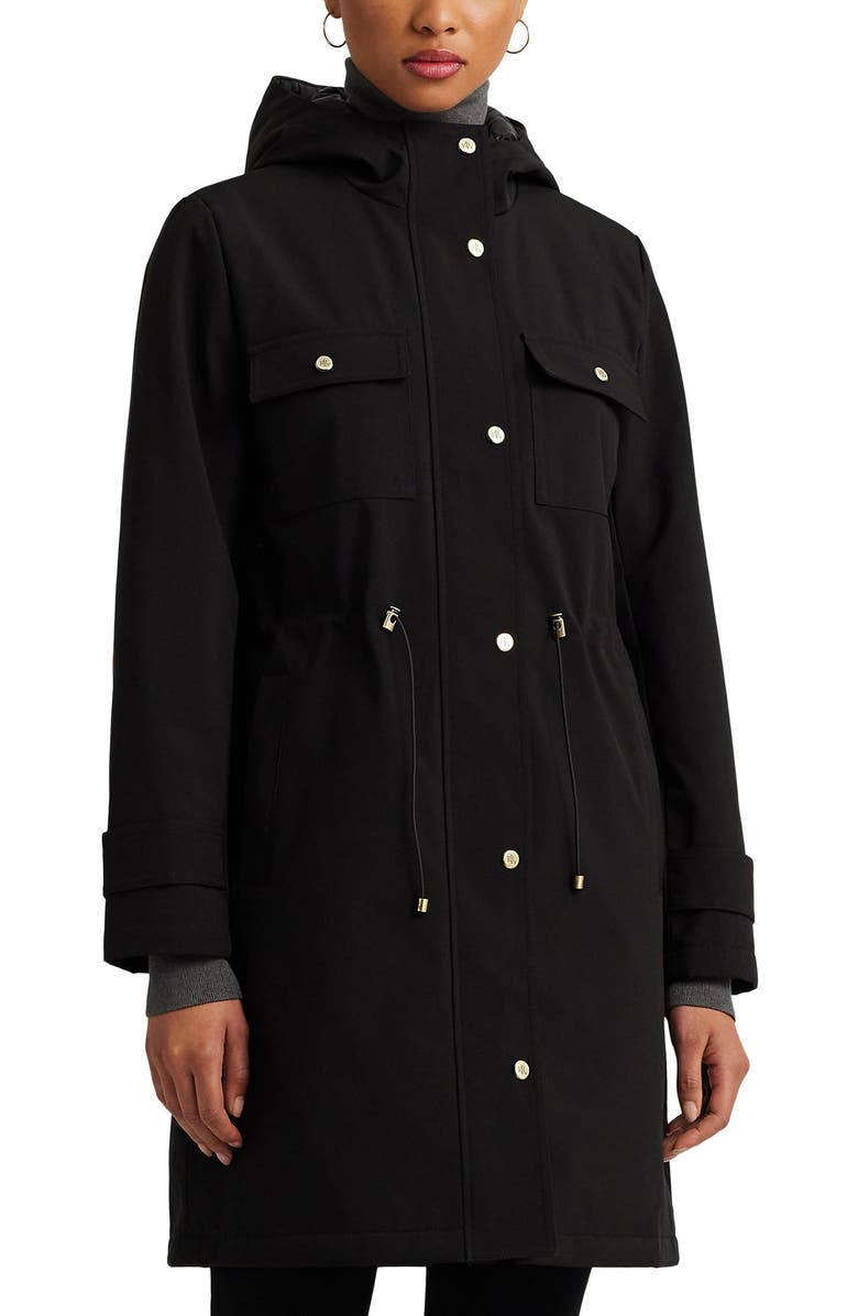 Lauren Ralph Lauren Hooded Water Resistant Rain Anorak, Alternate, color, 