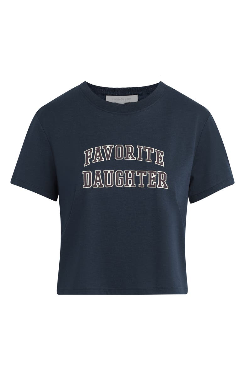 Favorite Daughter Cropped Collegiate Tee, Alternate, color, Navy/Burgundy