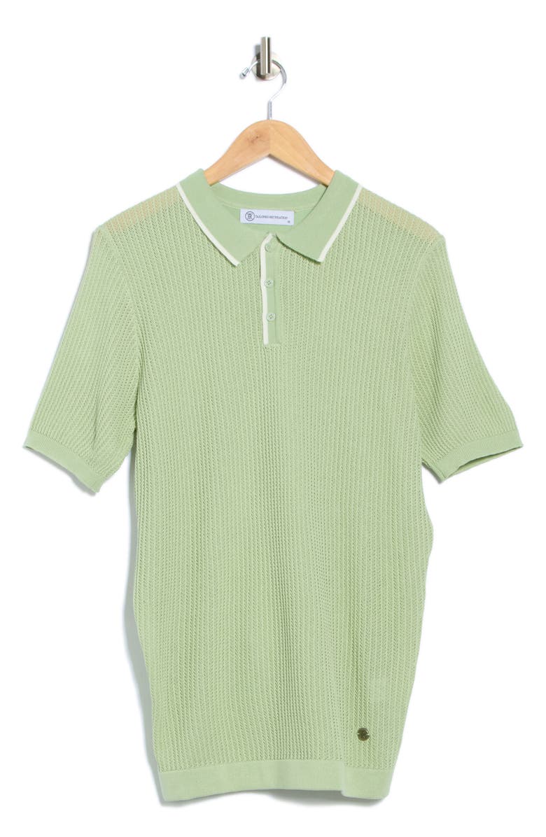 T.R. PREMIUM Short Sleeve Knit Sweater, Alternate, color, Celedon