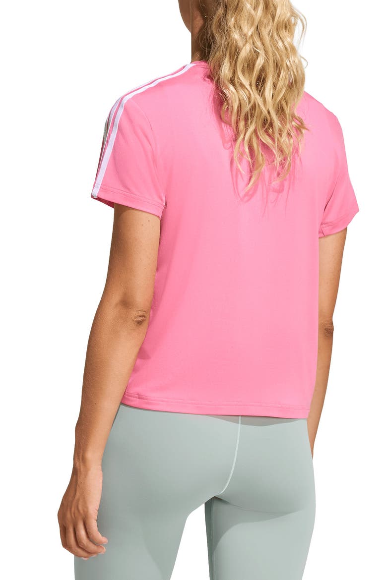 Essentials 3-Stripes Performance T-Shirt, Alternate, color, PINK FUSION