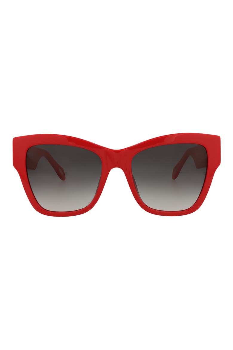 54mm Cat Eye Sunglasses, Main, color, RED RED SMOKE