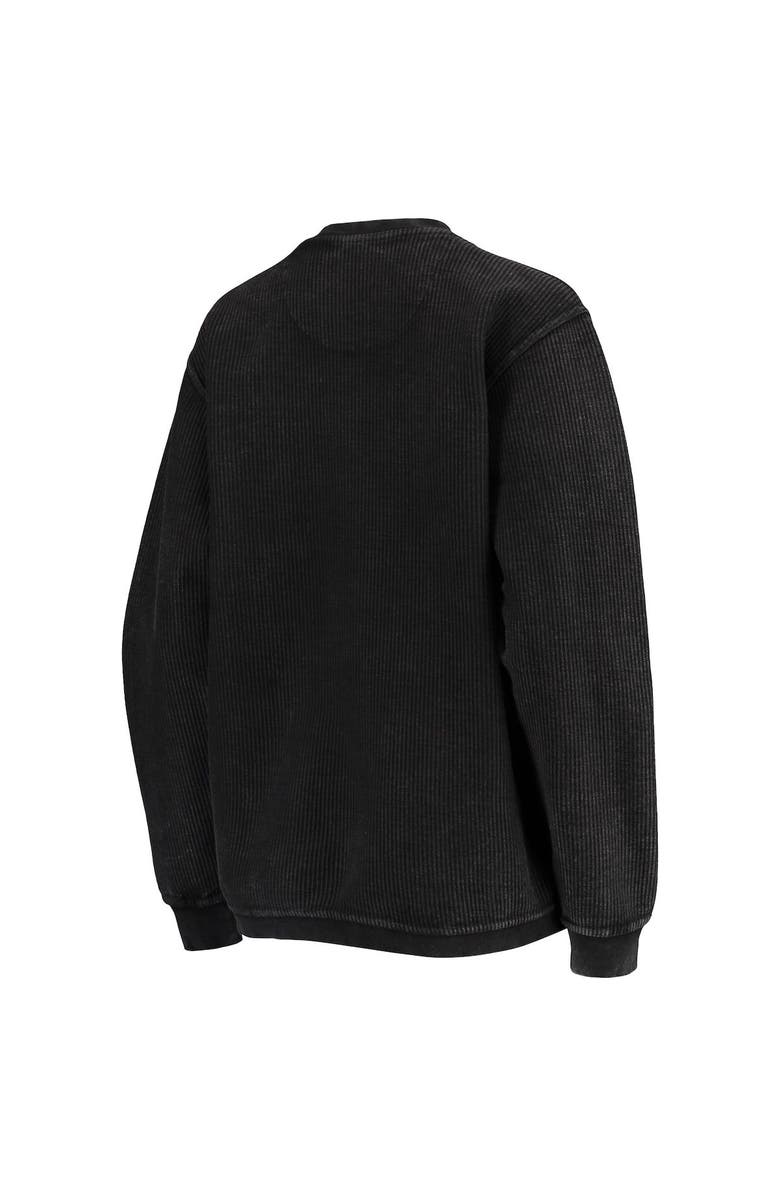 PRESSBOX Women's Pressbox Black Texas Longhorns Comfy Cord Vintage Wash Basic Arch Pullover Sweatshirt, Alternate, color, Black