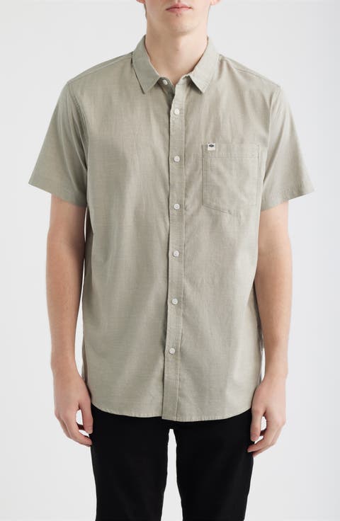 Classic Surf Ourtime Short Sleeve Cotton Button-Up Shirt
