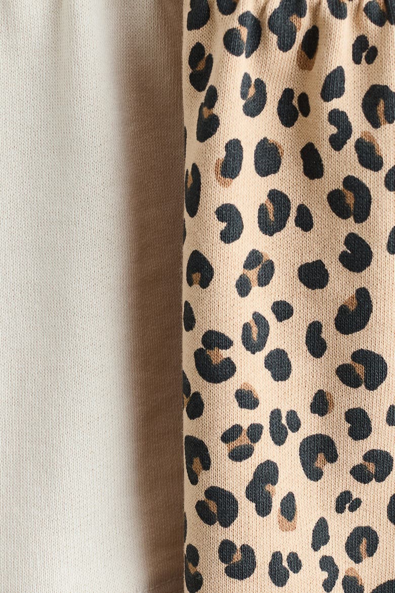 2-pack Cotton Sweatshirt Shorts, Alternate, color, Beige/leopard print
