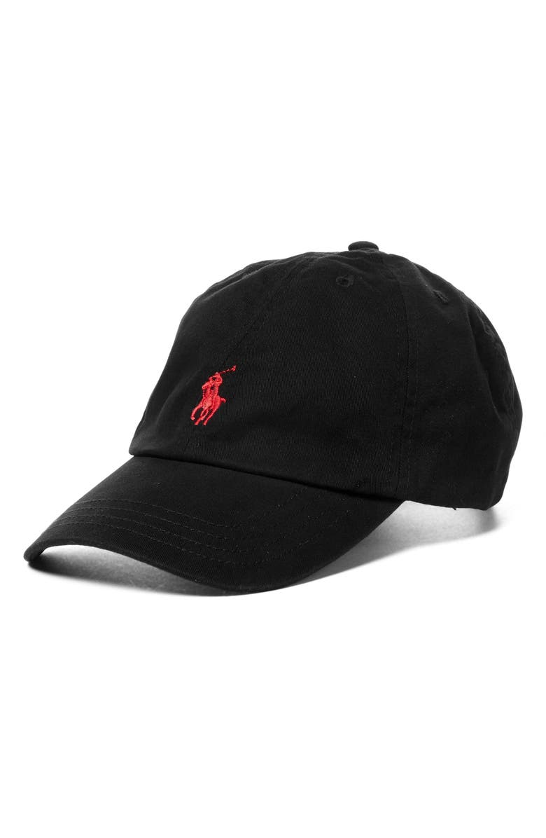Polo Ralph Lauren Chino Adjustable Baseball Cap, Main, color, Black