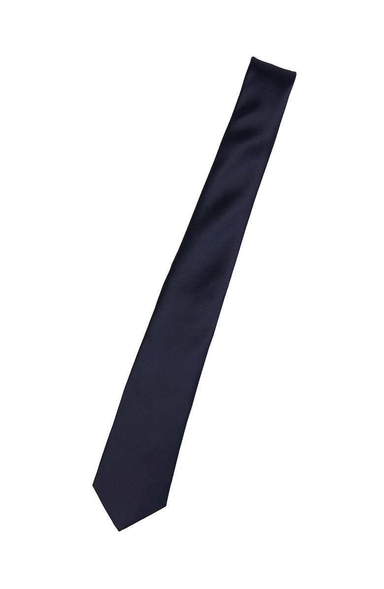 Brooklyn Brigade Men's Solid Satin Tie, Alternate, color, Navy