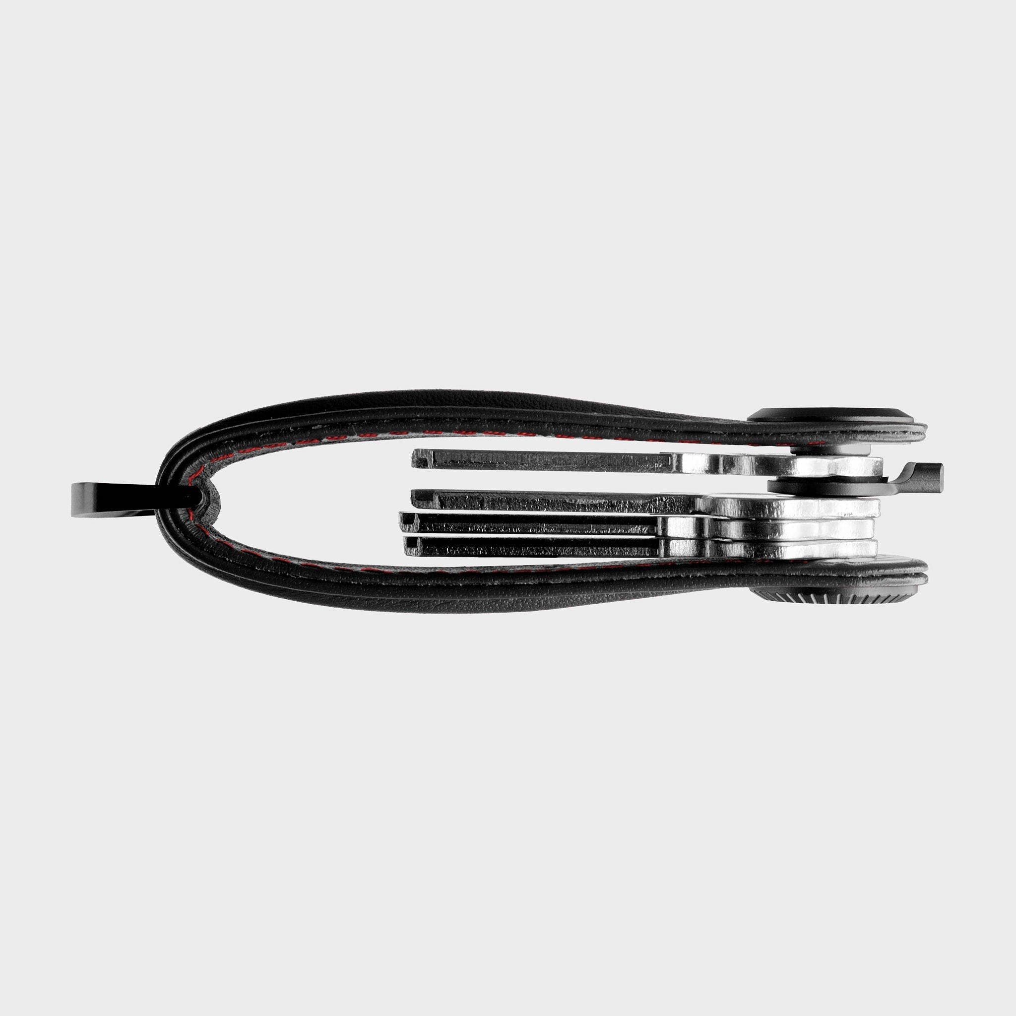 Orbitkey Pro Leather Key Organiser, Alternate, color, Obsidian