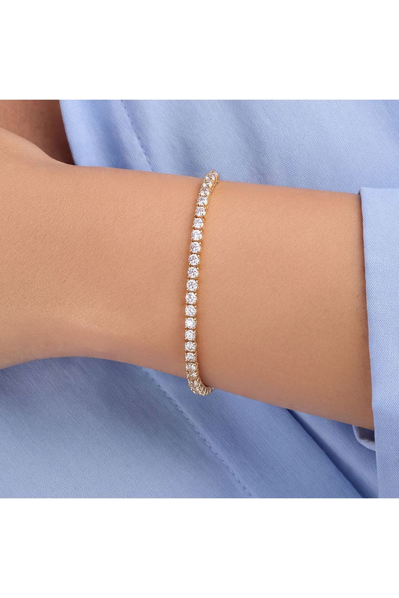 CZ Tennis Bracelet, Alternate, color, Gold Plated Sterling Silver
