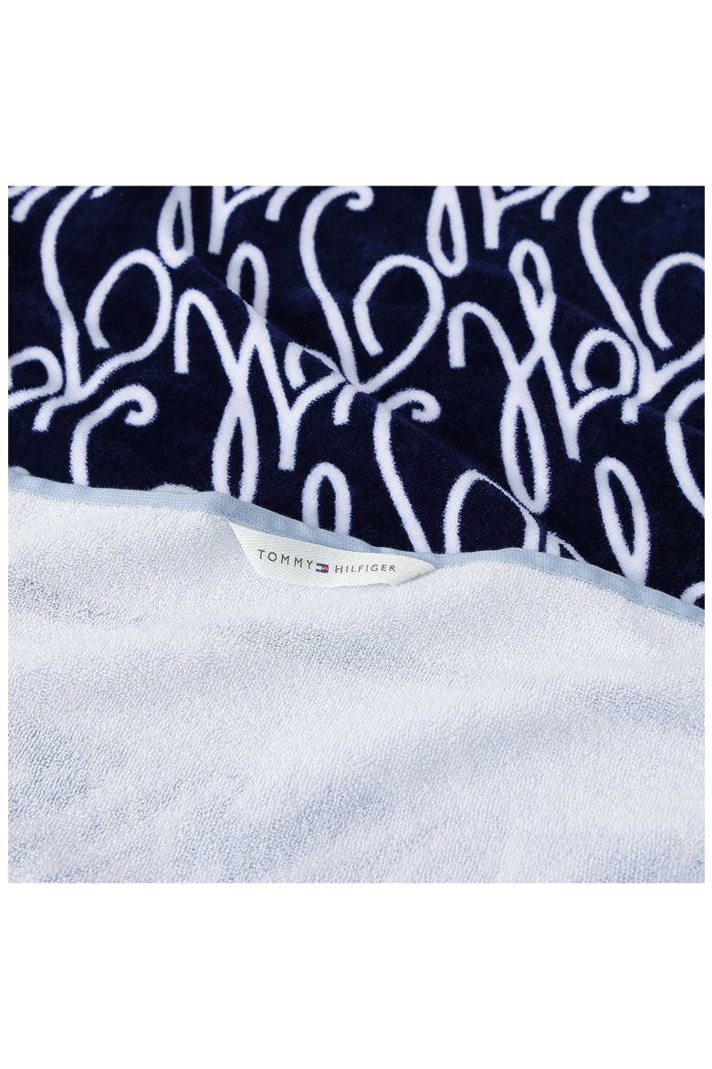Allover Monogram Beach Towel, Alternate, color, NAVY MULTI