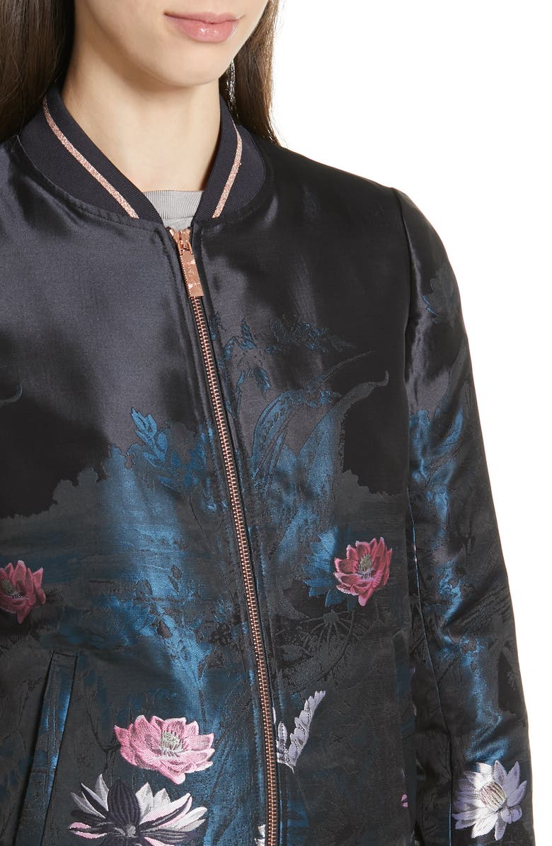 Ted Baker London Hayzl Wonderland Jacquard Bomber Jacket, Alternate, color,