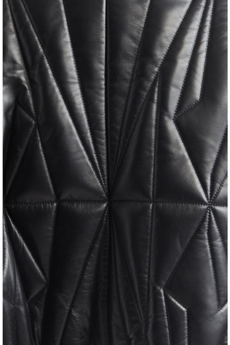 x Rick Owens Geocamo Leather Bomber Jacket, Alternate, color, BLACK