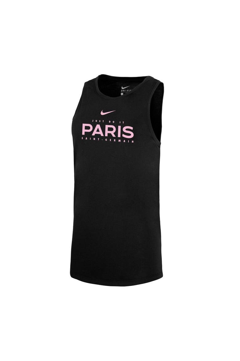 Women's Nike Black Paris Saint-Germain Lockup Tomboy Performance Tank Top, Main, color, Black